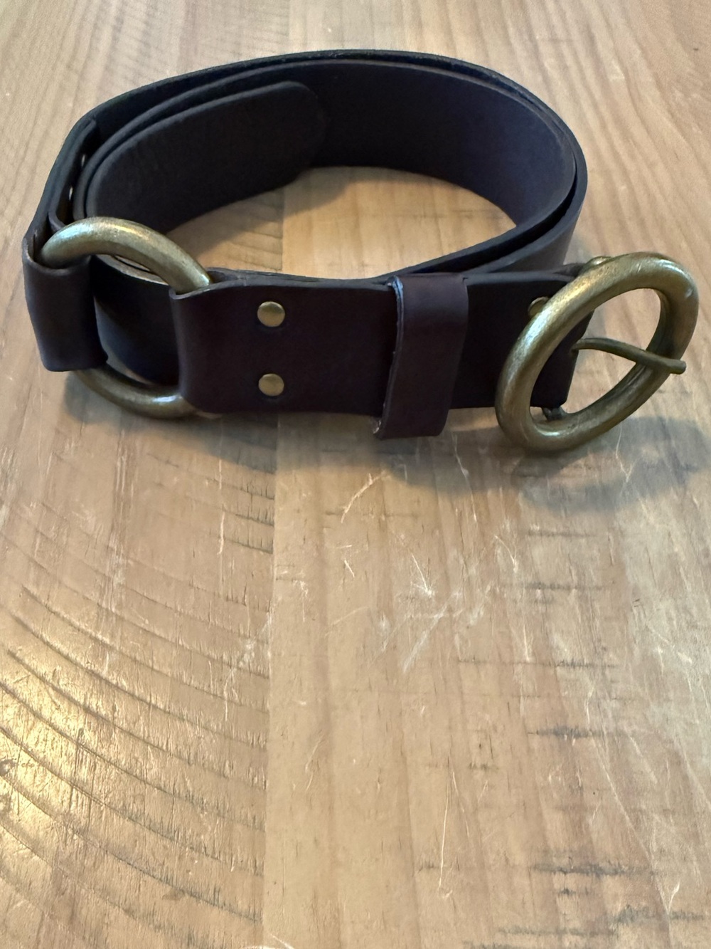 Banana Republic Dark Brown Leather Belt with Brass Rings